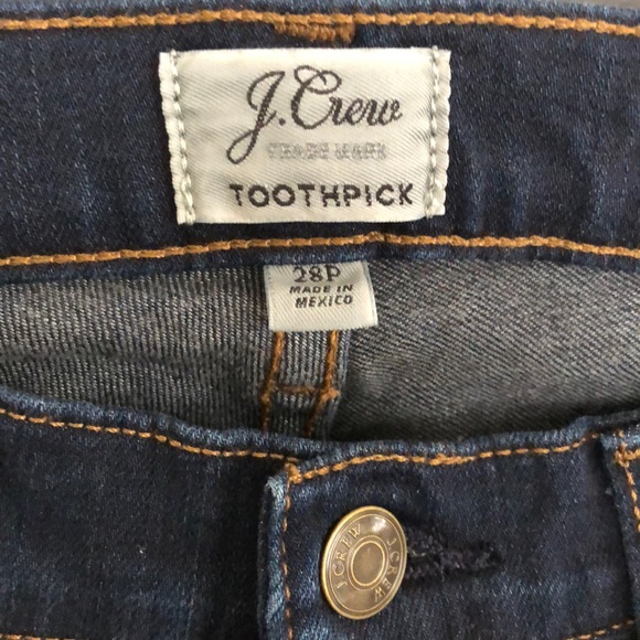 JCrew Toothpick Denim Jeans size 28P - Picture 4 of 4
